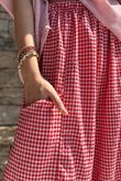Arbi Gingham 7/8 Barrel Pant Red?